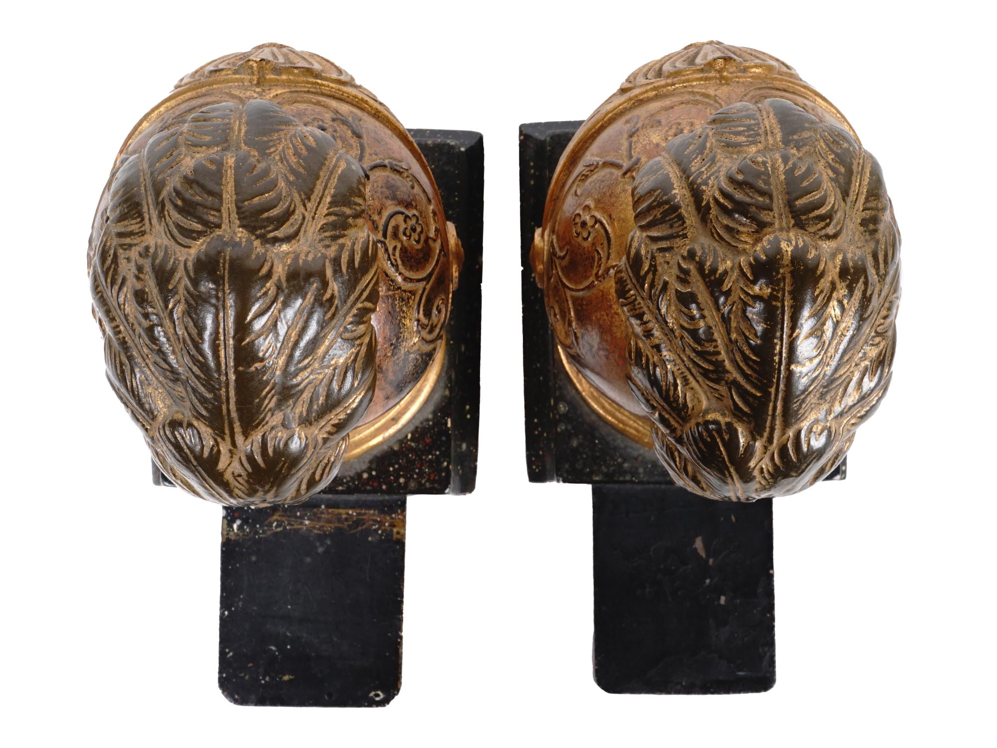 PAIR OF ANTIQUE ROMAN HELMET BOOKENDS BY BORGHESE PIC-4